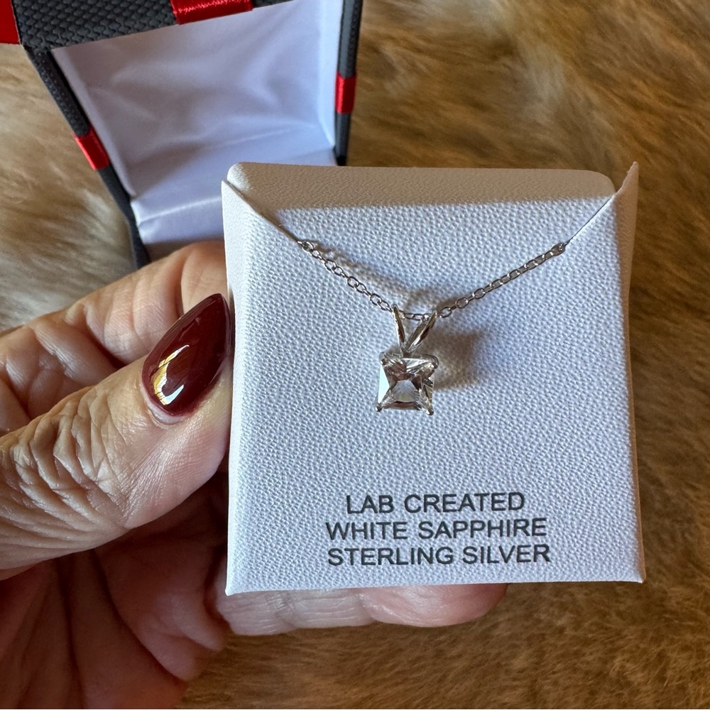 NIB YES PLEASE! sterling silver solitaire necklace 18” - Picture 5 of 11
